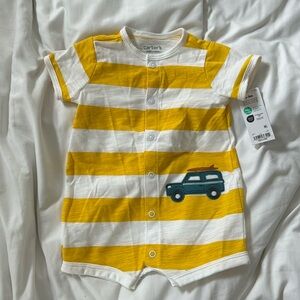 Baby Boy striped romper 0-3 months Carters new with tags